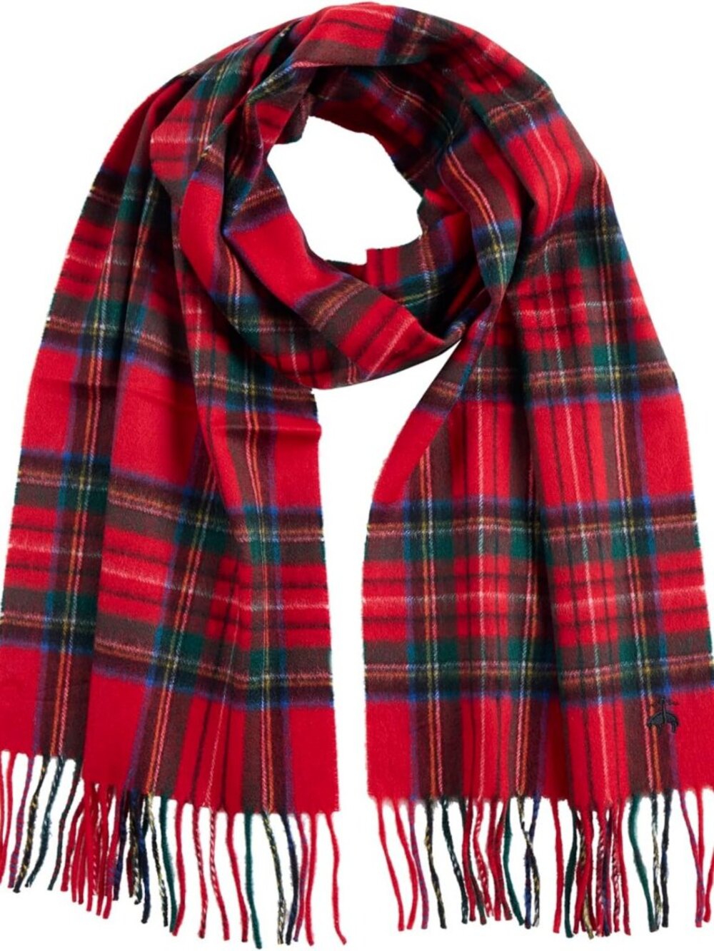 Luxury Wool Cashmere Woven Scarf with Twisted Fringe - Men's Winter Accessory